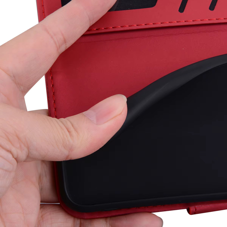 Cartoon Flip Lederhülle für Xiaomi 17T Pro und Xiaomi 15T Pro mit magnetischem Telefonständer und Kartenfächern in Beige oder Rot - Bild 5