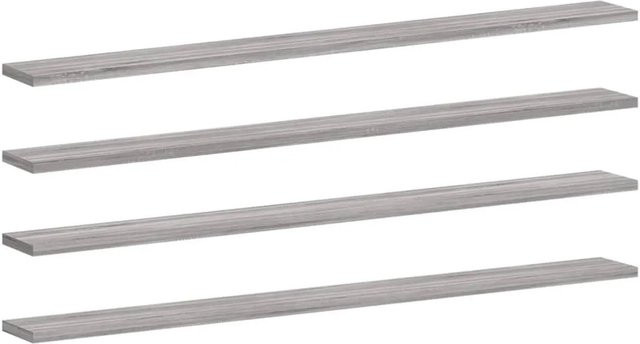 vidaXL Wandregale 4er Set Grau Sonoma aus Holzwerkstoff, B: 100 cm, T: 10 cm, H: 1,5 cm - Bild 1