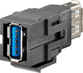 Rutenbeck Kommunikationsadapter Keystone KMK-USB 3.0 in Schwarz mit USB-A Anschluss - Bild 1
