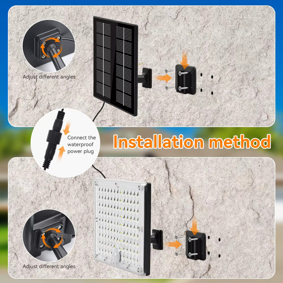 Burhui Solar LED Flutlichtstrahler mit Bewegungssensor und 1500mAh Akku, Wasserdichte Solar-Wandlampe für Garten und Außenbereich in Cool White - Bild 5