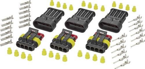 TE Connectivity AMP-Superseal 1.5mm Serie Steckverbinder-Set, 4-polig, Schwarz - Bild 1