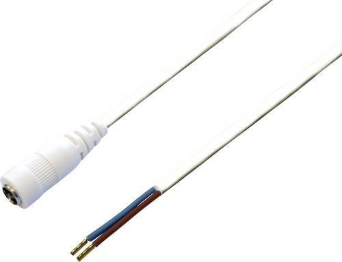 BKL Electronic 072097 Niedervolt-Anschlusskabel mit Niedervolt-Buchse und offenen Kabelenden, Farbe: Weiß - Bild 1