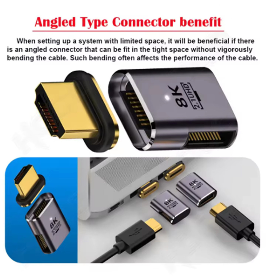 JoniSerl Magnetischer 8K HDMI Adapter Stecker auf Buchse mit 48Gbps und eARC für TV-Box und PS5 - Bild 5