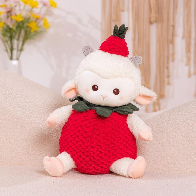 Erdbeere Lamm Puppe Plüschtier, mit Beinen, 35cm - Bild 1