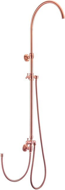 PaulGurkes Duschsystem Aufputz im Retro-Design aus Messing mit Regendusche und Handbrause in Kupfer und Rot Bronze - Bild 1