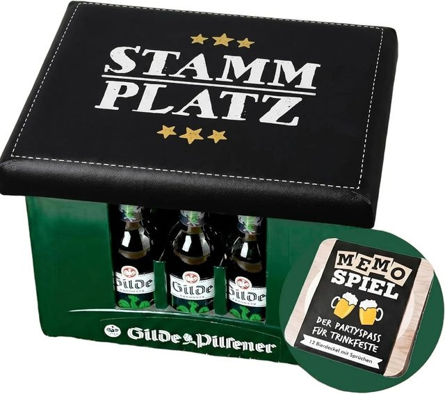 CULT at home Sitzauflage für Bierkasten mit Memospiel in Schwarz, B: 44 cm, T: 34 cm - Bild 1