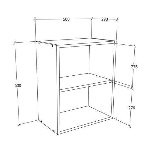VCM Hängeschrank Esilo in Beige mit Eichenoptik, B/H/T: 50 x 60 x 31 cm - Bild 2