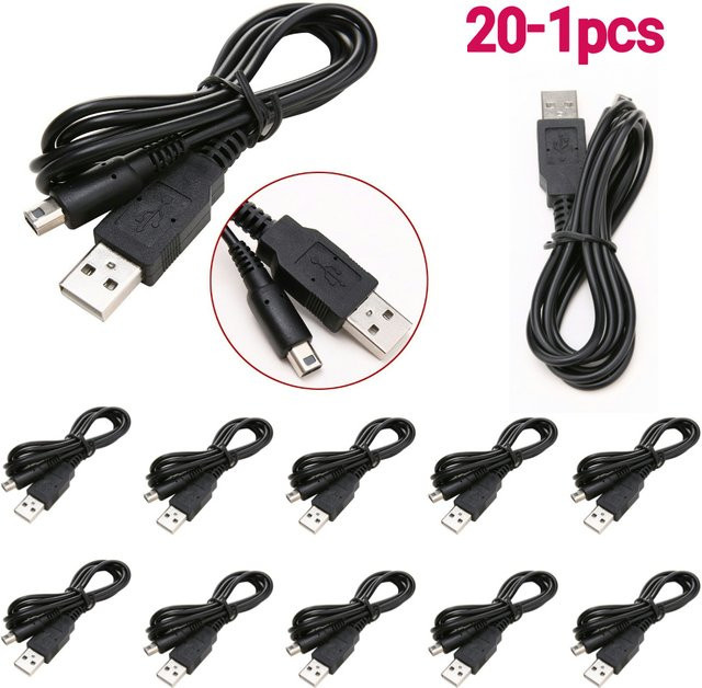 USB Ladegerät Kabel für Nintendo 2DS, NDSI, 3DS, 3DSXL und New 3DS/3DSXL in Schwarz - Bild 1