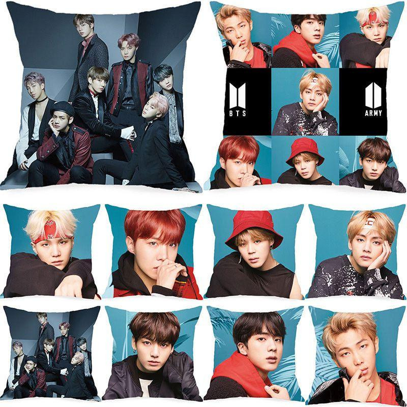 Bangtan Boys BTS Face Yourself Kissenbezug in Purple und Multicolour, Material: Pfirsichhaut, Breite: 45 cm, Höhe: 45 cm - Bild 4