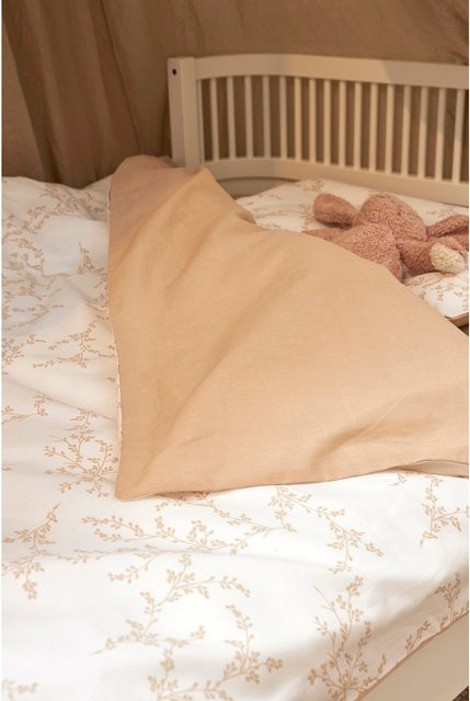 Meyco Baby Wende-Bettwäsche aus Baumwolle in Beige, bestehend aus Kopfkissenbezug und Bettbezug, B/T/H: 40 x 60 cm und 100 x 135 cm - Bild 1