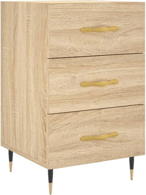 vidaXL Nachttisch modern in Sonoma Eiche, Farbe Beige/Braun, B/T/H: 40 x 40 x 66 cm - Bild 1