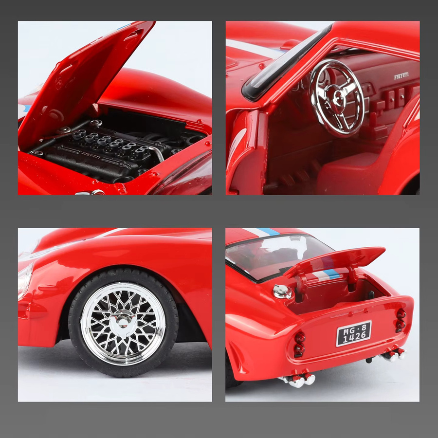 Bburago 250 GTO Supersportwagen, Legierungsmodell, 1:24, mit Licht und Sound - Bild 2