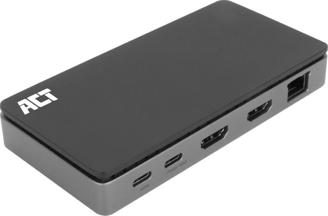 ACT USB-C Dual 4K Monitor MST Dockingstation in Schwarz mit HDMI und USB-A Anschlüssen - Bild 1