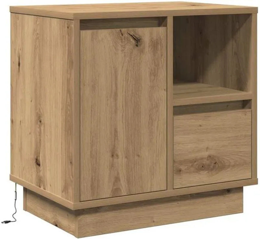 Nachttisch vidaXL in Eiche Natur Braun, Modern und Minimalistisch, B/T/H: 50 x 34,5 x 50 cm - Bild 1
