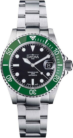 Davosa Armbanduhr Ternos Diver, Automatik, Edelstahl, Grün, 40 mm, Herren - Bild 1