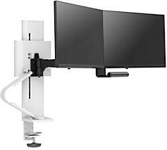 Ergotron TRACE Dual Monitorhalterung Weiß für 2 Displays bis 27 Zoll und 9,8 kg, höhen- und tiefenverstellbar, schwenkbar, drehbar und neigbar mit Tischklemme - Bild 3