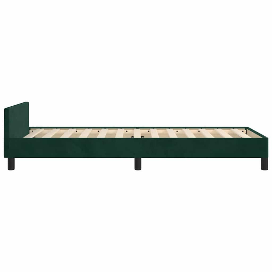 vidaXL Bettgestell aus Samt in Dunkelgrün, B/T/H: 80 x 200 cm - Bild 3