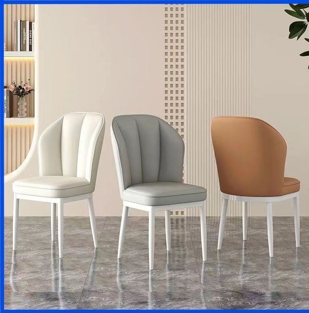LIUSHADUOLA Nordic Cream Esszimmerstuhl – Minimalistischer Designer-Loungesessel in Cream und Blau für moderne Wohnzimmer und Esszimmer - Bild 1