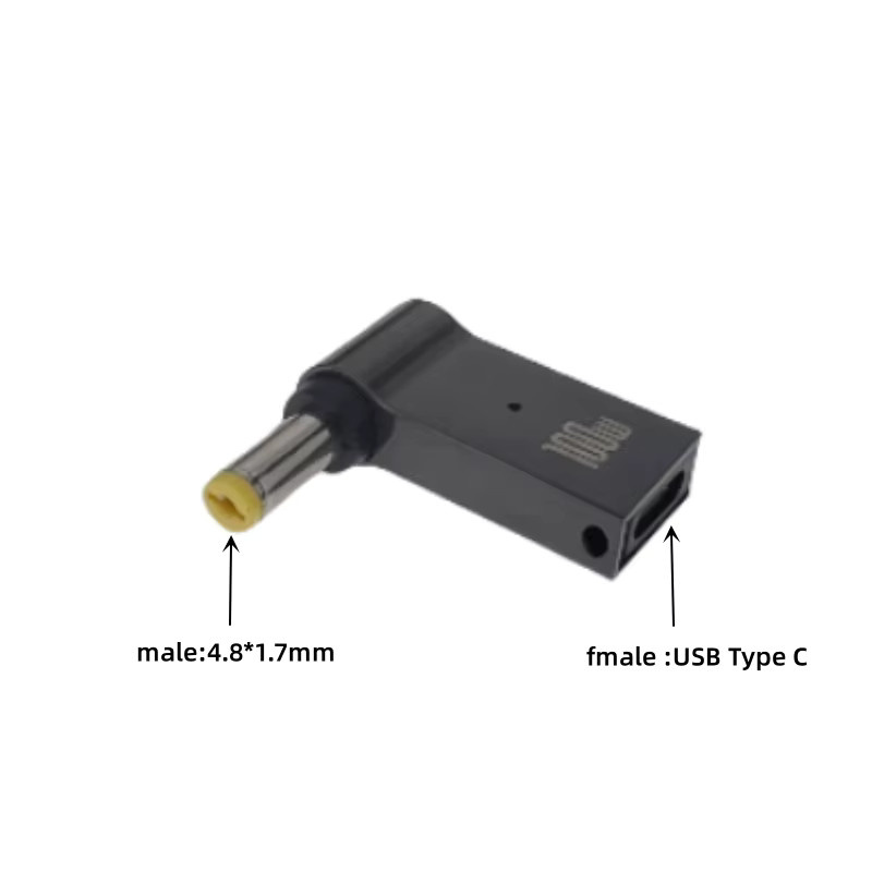 Fengyidz 100W USB Typ C Schnellladeadapter in Schwarz als universeller Laptop Ladegerät Konverter für Dell, Asus, HP, Acer und Lenovo - Bild 2