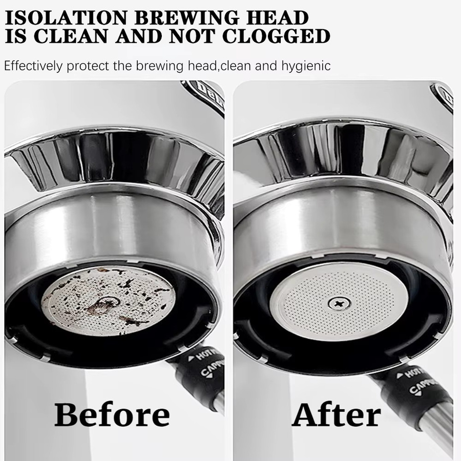 2er-Set Dalinwell Kaffee Puck-Siebe aus feinem Metall, silberfarben, runde Siebe für verschiedene Durchmesser: 51mm, 53mm, 56mm, 58mm, 59mm, 60mm, 65mm, 68mm - Bild 3