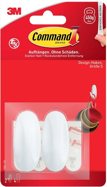 3M Command Designer-Haken-Set Klein Weiß, 6 Stück aus Kunststoff - Bild 1