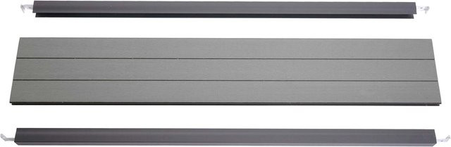 MCW Abschluss-Set für WPC-Sichtschutz Savoie mit Abschlussprofil Windschutz und Alu-Pfosten, Grau, Höhe: 90 cm - Bild 1