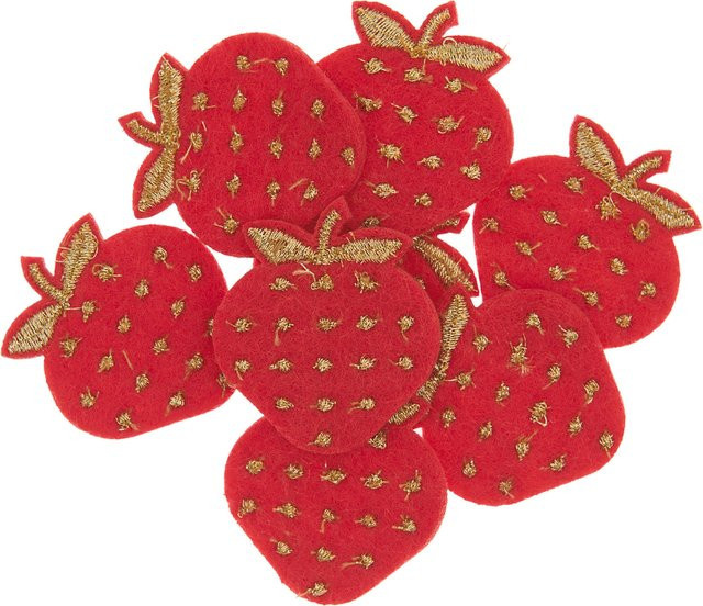 Rico Design Filzstreu Erdbeeren bestickt in Rot-Gold - Bild 1