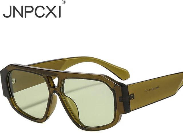 JNPCXI Sonnenbrille Polygon-Quadrat, Vollrand, Kunststoff, Unisex, grün - Bild 1