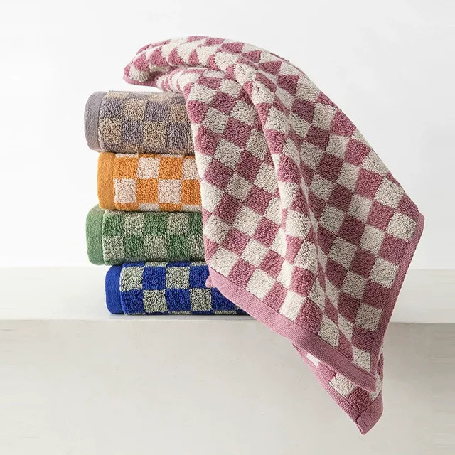 Battilo Handtuch-Set aus Baumwolle mit Karomuster in Grau und Multicolour, weich und saugfähig - Bild 1