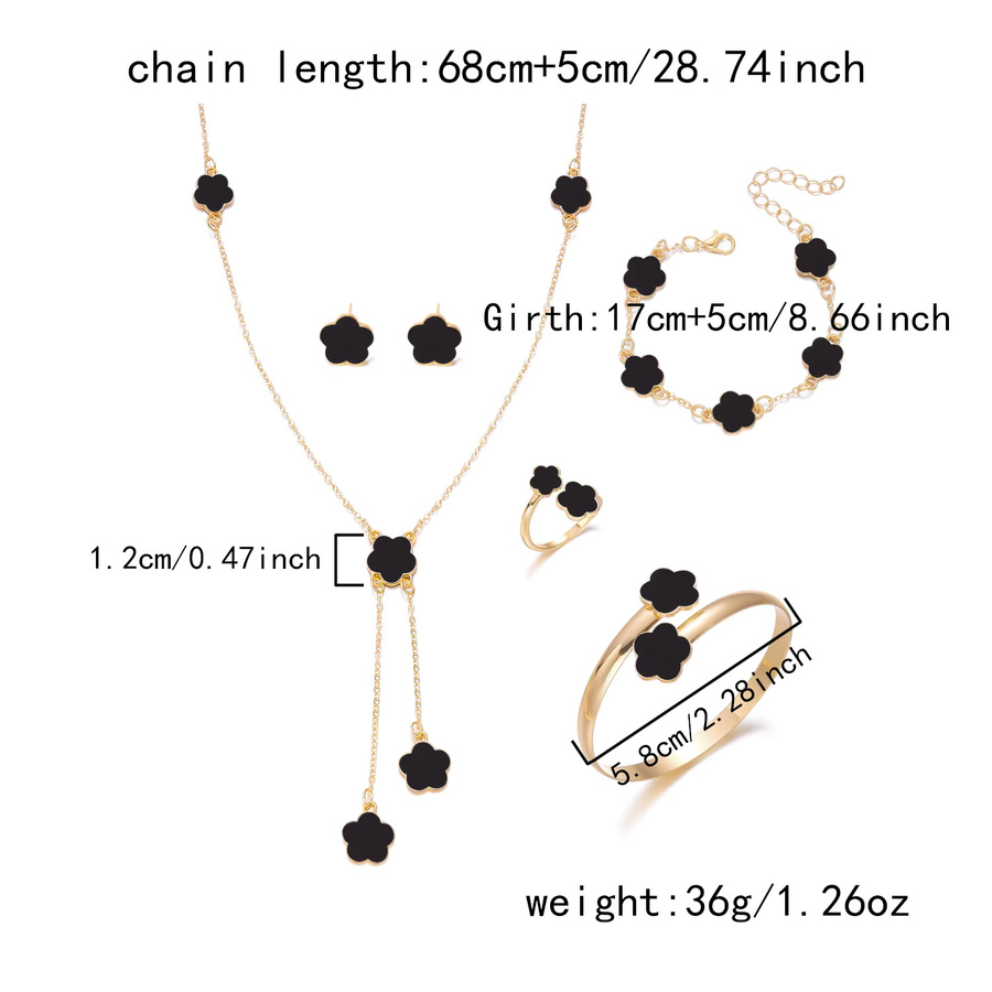 Rinhoo Schmuck-Set, Armband, Ohrringe, Halskette, Gold, Damen, Kristall - Bild 3