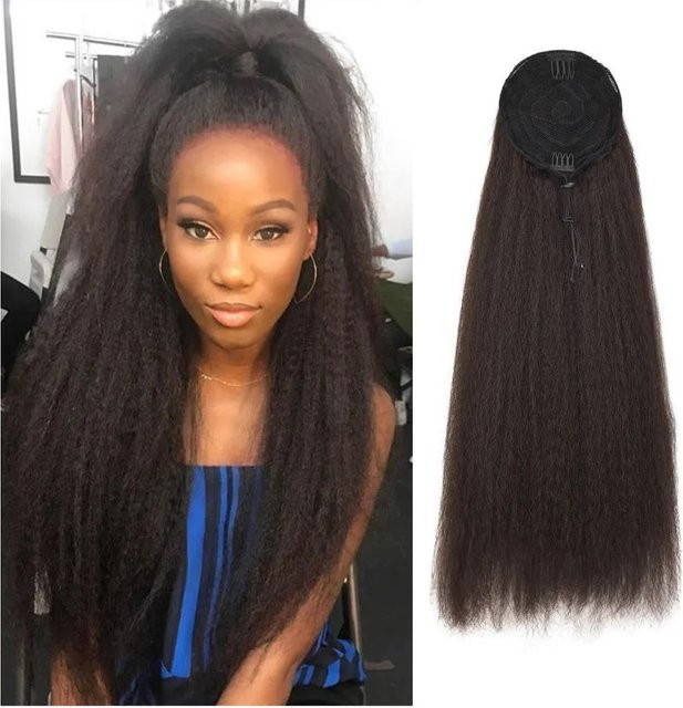 jeedou Afro-Pferdeschwanz-Verlängerung, Yaki-Locken, Schwarz, Damen - Bild 1