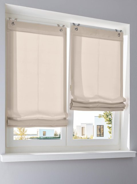 Raffrollo Heine Home in Beige aus Microfaser, blickdicht, Breite: 140 cm, Höhe: 45 cm - Bild 1