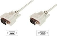DIGITUS Serielles Datatransfer Anschlusskabel D-Sub9 Stecker auf D-Sub9 Stecker in Weiß - Bild 1