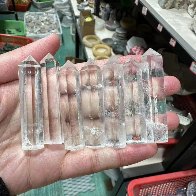 TAIHESJ Natürlicher weißer kristallklarer Quarz als sechseckiger Zauberstab zur Punktheilung, Größe: 6,5 cm - Bild 1