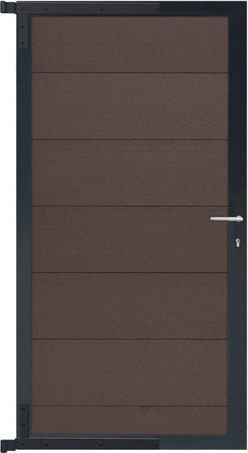 GartenLand Steckzauntor Ameland aus WPC und Aluminium in Schokobraun und Anthrazit, B: 90 cm, H: 175 cm - Bild 1