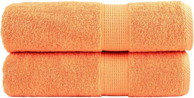 vidaXL Premium Duschtücher aus 100% Baumwolle, 2er Set, Orange, B: 70 cm, L: 140 cm, 600g/m2 - Bild 1