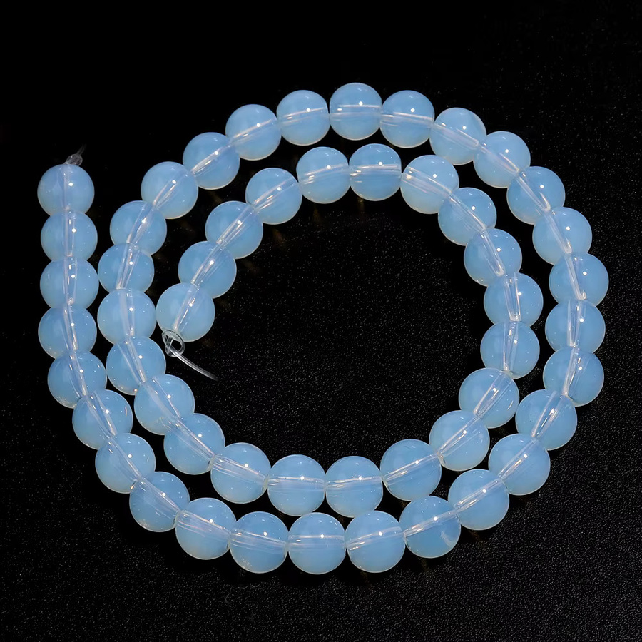 Louleur Opal-Steinperlen, weiß, rund, 4-12 mm - Bild 6