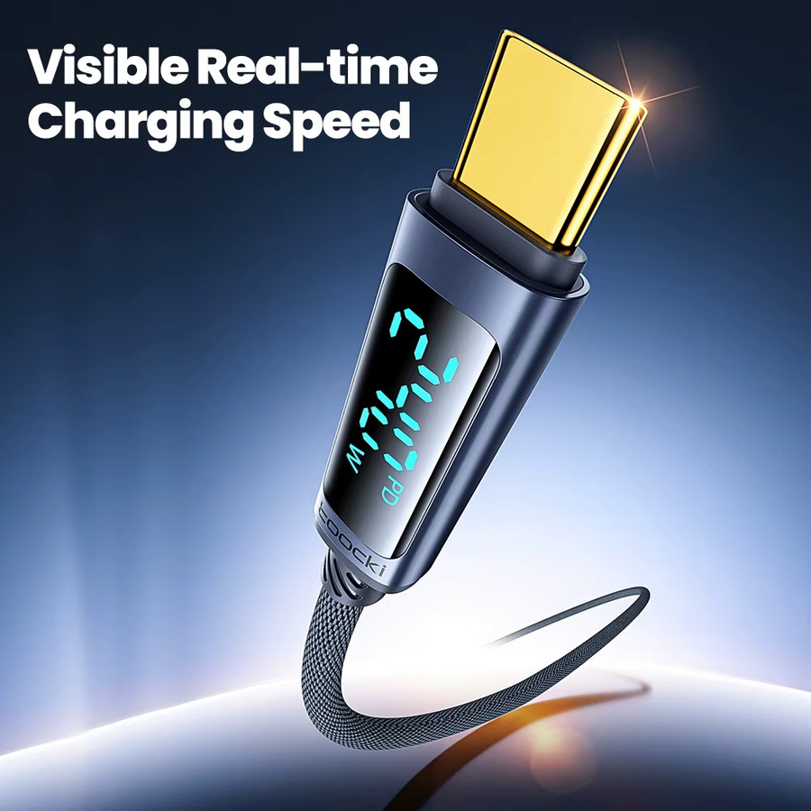Toocki USB C auf USB C Kabel mit Display 240 W PD 3.1 Schnellladungskabel für iPhone 15 16 Samsung S23 und MacBook - Bild 4