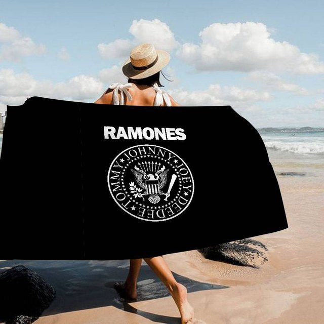 JMG Household Supplies R-Ramones Band Mikrofaser Strandtuch, Schwarz, 30 x 30 cm - Bild 1