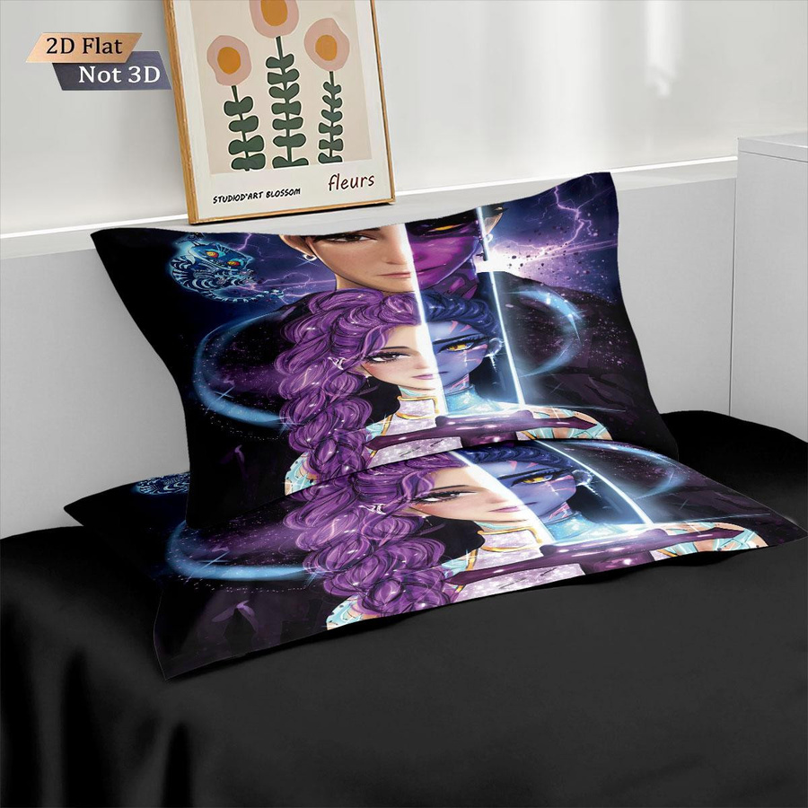 3-teiliges K-Pop Demon Hunters Bettwäsche-Set von A Family Of Home Textiles, kernlose Daunendecke mit Reißverschluss, Multicolor, B/H: 210 x 210 cm - Bild 5
