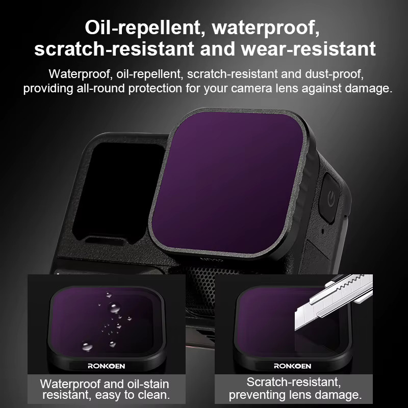 Ronkoen CPL ND8 ND16 ND32 Objektivfilter-Set in Schwarz für Insta360 Ace Pro 2 und Insta360 Ace Pro mit Aluminiumlegierungsrahmen - Bild 2