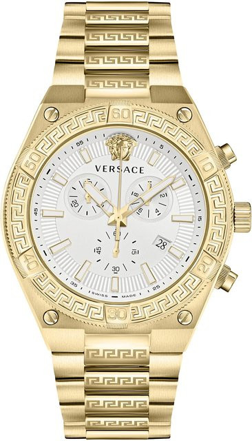 Versace Chronograph, Quarz, Edelstahl, Silber, 46 mm, Herren - Bild 1