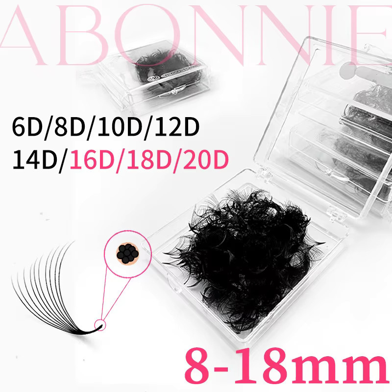 ABONNIE Pointy Base Wimpernverlängerungen 20D Fächer, Black, Unisex - Bild 2