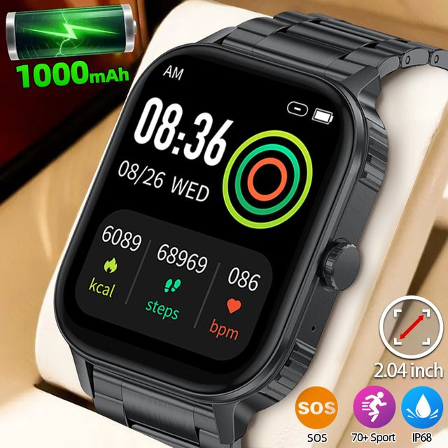 LIGE Smartwatch mit Bluetooth-Anrufen, Herzfrequenzmesser und 1000mAh Akku für Männer und Frauen - Bild 1
