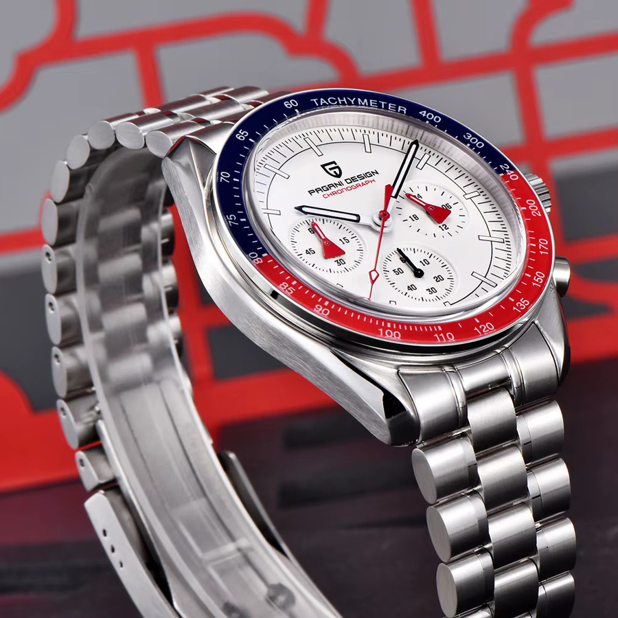 PAGANI DESIGN Chronograph Armbanduhr, Quarz, Edelstahl, Saphirglas, Herren - Bild 2