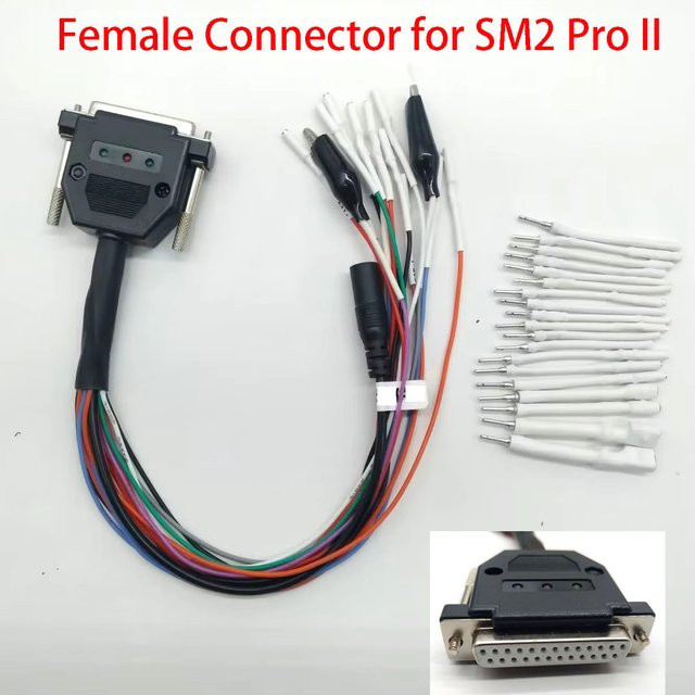 OBDOK OBD2-Steckerkabel mit 25 Pins und LED-Anzeige in Lila für EOBD-Scanner und ECU-Programmierung - Bild 1
