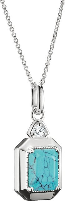 Thomas Sabo Kette Oktagon, 925 Silber, imitierter Türkis, Damen - Bild 1