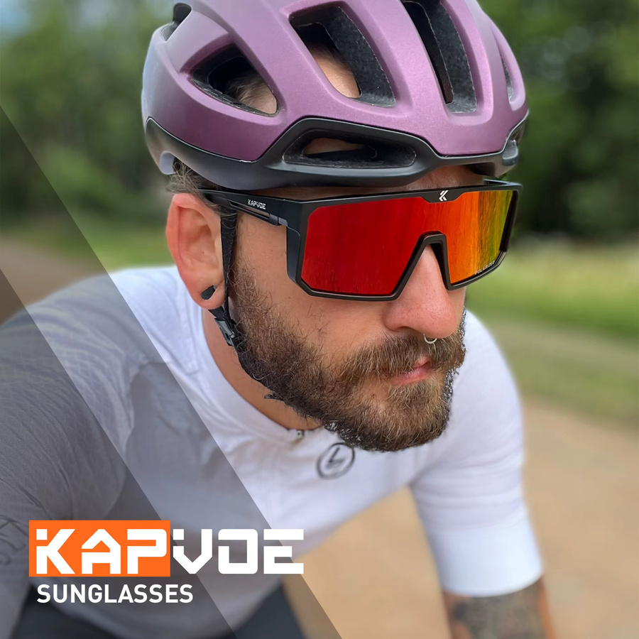 Kapvoe Sportsonnenbrille, polarisiert, Vollrand, black, unisex - Bild 2