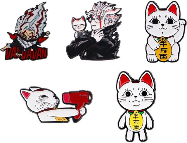 Bandai Brosche, 5er-Set Katzen-Emaille, Bunt, Damen - Bild 1