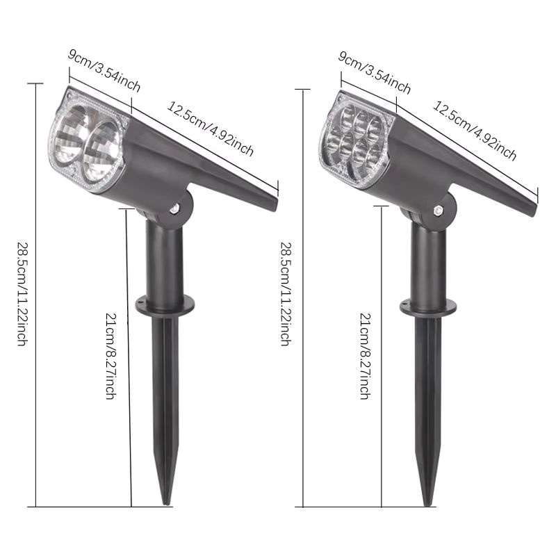 SHENZHITECH Solar LED Außenstrahler mit Farbwechsel, Wasserdichtes Solar-Landschaftslicht für Garten und Terrasse, Schwarz, RGB Multicolour - Bild 2